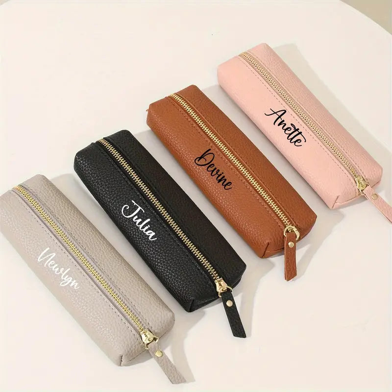 Personalized Leather Pencil Pouch-1