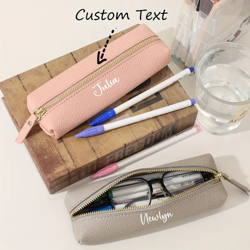 Personalized Leather Pencil Pouch-2